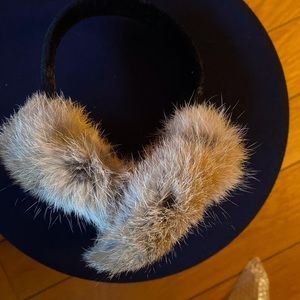 Beige Bunny Fur Ear Muffs
